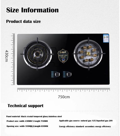 Home Electric Household Embedded Desktop Energy-Saving Induction Cooker Natural Gas Liquefied Gas Stove Double Stove Eye Tempere