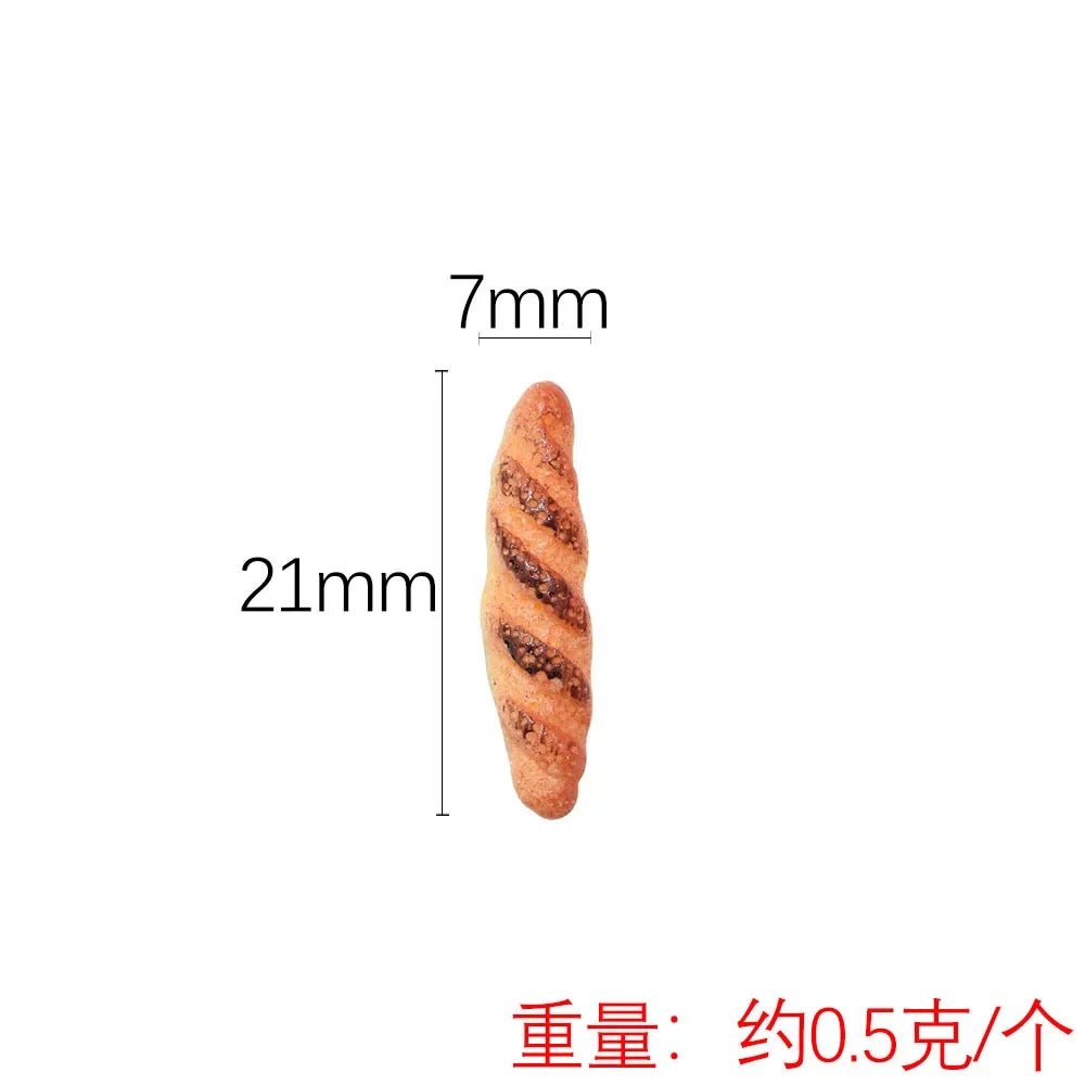 5pcs Dollhouse Mini Long Toast French Bread Resin 1:12 Miniature Food Play Hand Diy Doll Accessories Home Decor Crafts