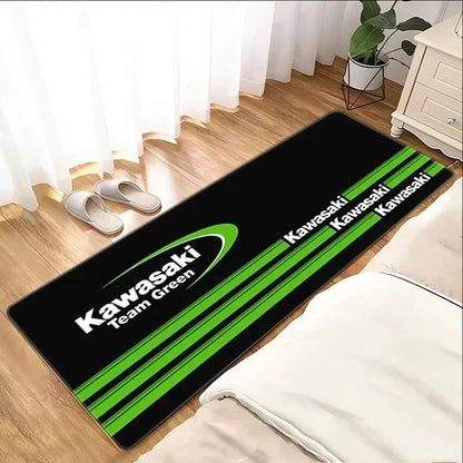Garage Mat Motorcycle Carpet Racing Cool Moto Display Kawasaki Carpet for Kawasaki Motorcycle Area Rug Anti-slip Floor Decor Rug