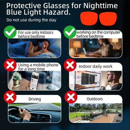 SHINU sleep better red lenses blue light filter glasses for men orange eyepieces gaming glasses Sleep aid glasses man customized