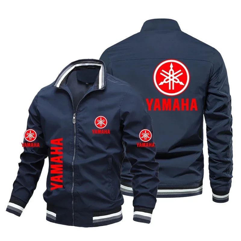 Men's Yamaha Logo Printed Custom Biker Bomber Jacket Motorcycle Fashion Clothing Coats for Men