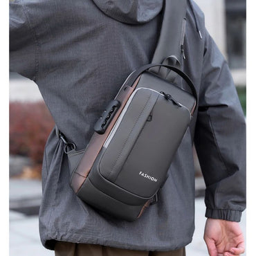 Large Capacity Multifunction Shoulder Crossbody Bag Messenger Chest Sling Travel Pack for Male Men Usb Waterproof Sports Running
