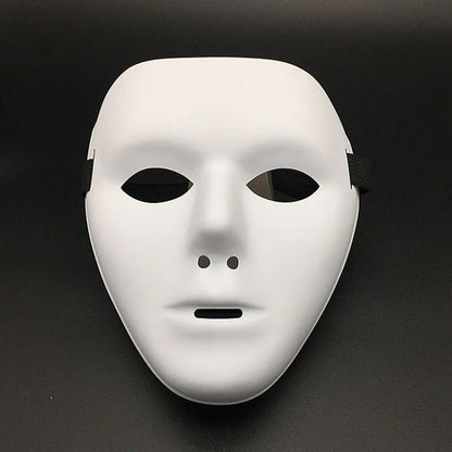 Masquerade Halloween Full Face Mask Hand Painted White Death Clown Black Gold Adult Street Dance Eye Mask Prop