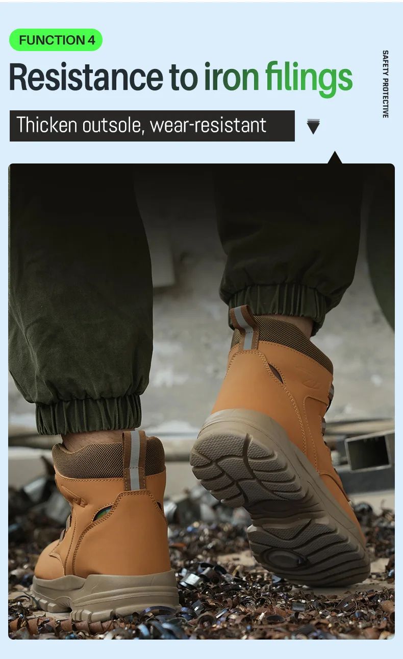 Botas de segurança masculinas à prova d'água, indestrutíveis, com biqueira de aço, anticorte, resistentes a perfurações, sapatos de segurança para motociclistas, Botas Para Hombre