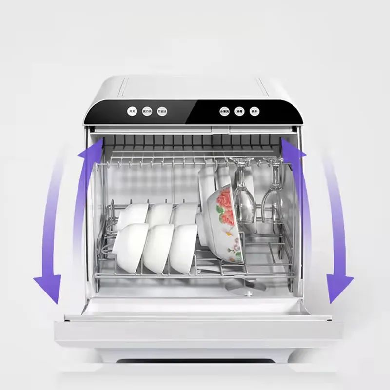 Portable Mini Dishwasher Countertop Automatic Tableware Washer Sterilizer Smart Kitchen Appliance for Home Office Compact