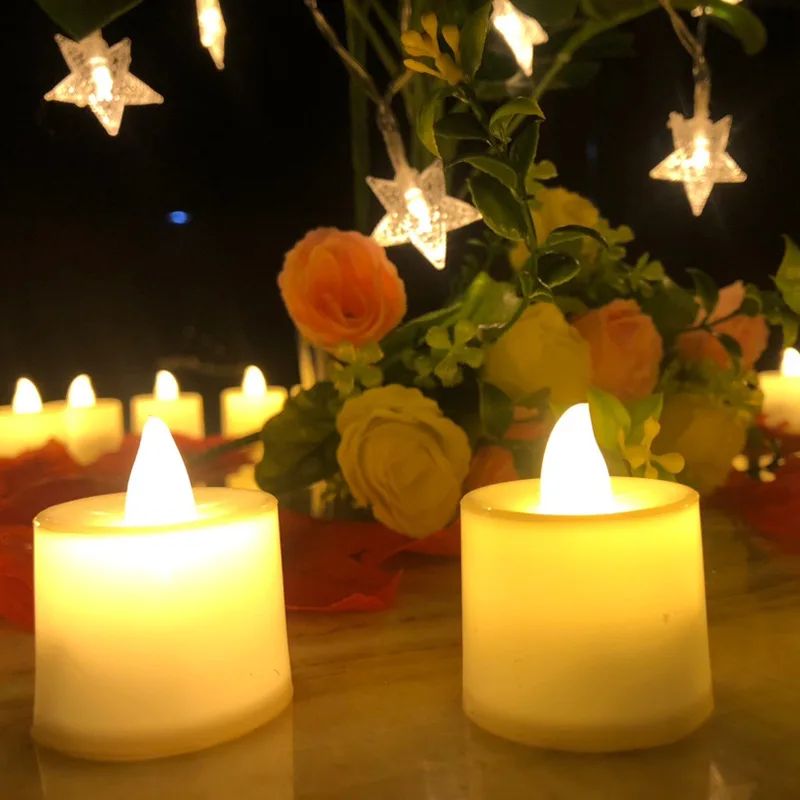 Flameless LED Electronic Candle Lights with Battery Tealight Candles Lamp Lighting for Christmas Wedding Birthday Party Decor