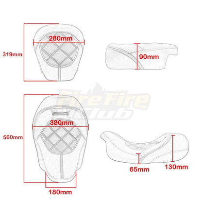 Assento Traseiro Dianteiro para Passageiro de Motocicleta para Harley Touring Electra Glide CVO Street Glide Road King 2009-2022