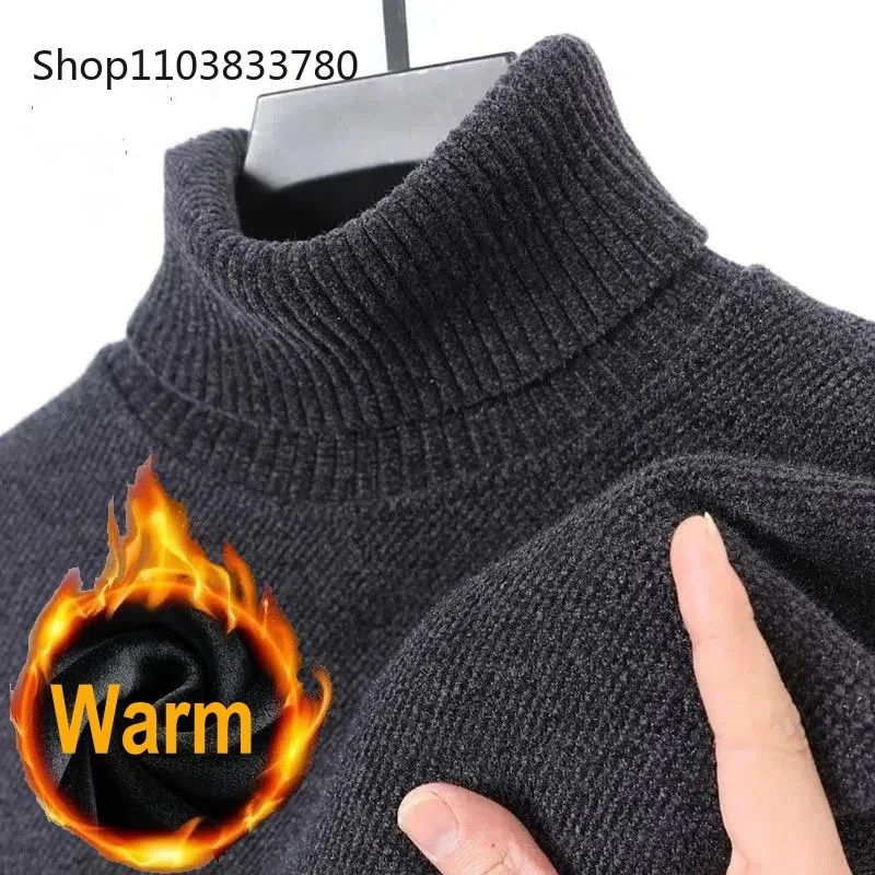 Men Turtleneck Sweater Casual Thick Men's Rollneck Knitted Sweater Warm Mens Jumper Woolen Sweater Male Outwear Knitwear 3XL 4XL