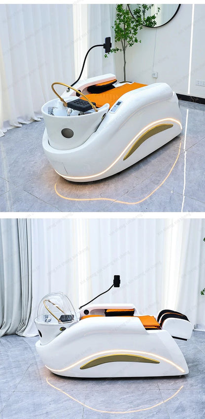 XinSheng Professional Electric Massage Bed Head SPA Salon Massage Table Hair Washing Fumigation Beds Barber Shop Smart Furniture