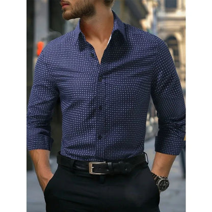 Bolubao Men Shirt Brand New Men's Fashion Polka Dot Long Sleeve Elastic Shirt Four Season Smart Casual Male Shirts