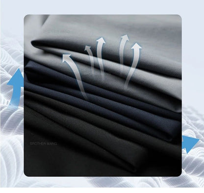 Spring Summer Ultra-thin Casual Pants Men's High Elastic Ice Silk Quick-dry Straight Draped Business Trousers Male Korean