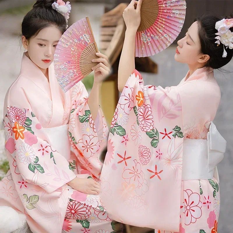 Fashion Photography Clothes Party Dress Japanese Kimono Cosplay Yukata Women Clothing Traditional Ethnic Style Streetwear Stage