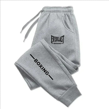2025 Autumn Winter EVERLAST Printed Running Pants Men Women Outdoor Sports Fitness Pants Jogging Fleece Casual Sports Pants