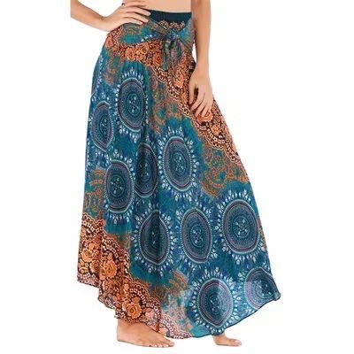 Sexy Summer Long Boho Bottom Women Skirt Vintage Casual Ropa Mujer Faldas Loose Fashion y2k Maxi Skirts Woman Clothing Saia Jupe