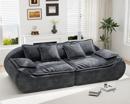 87'' 3-Seater Sectional Sofa Modular Comfy Loveseat with Throw Deep Seat Small Sofa for Compact Space - Perfect for Cozy Living