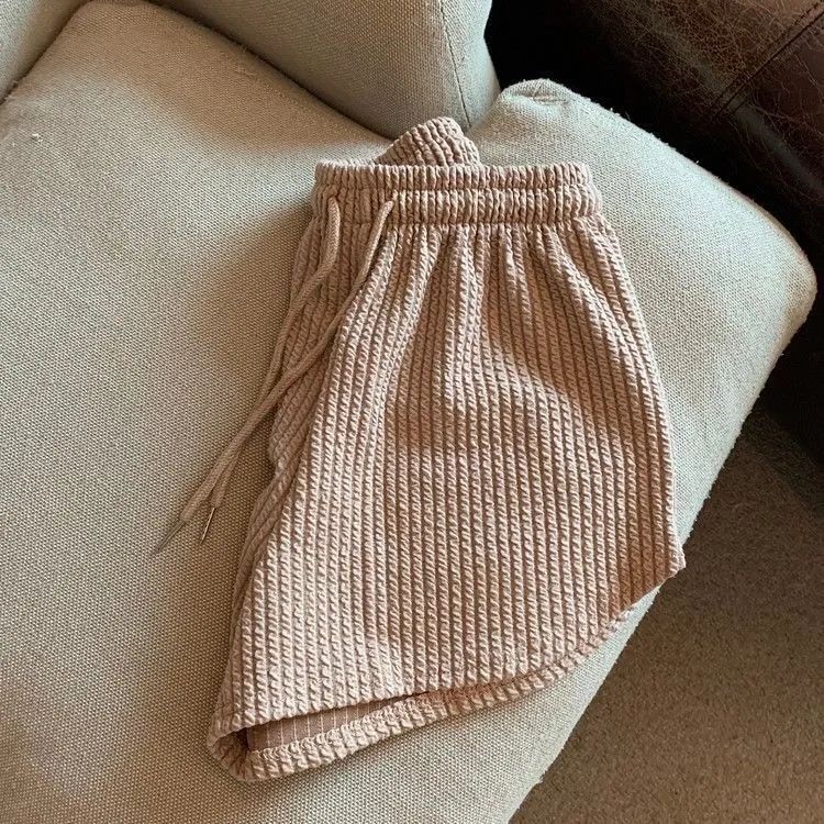 Women Shorts Summer High Elastic Lace Up Drawstring Wide Leg Sweat Short  Shorts for Women  Women Clothing  Womens Shorts