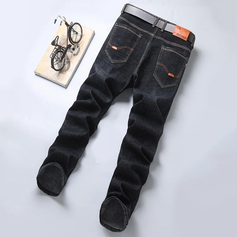 2024 New Spring Fashion Men's Jeans Business Casual Stretch Straight Denim Trousers Classic All Match Male Brand Clothing