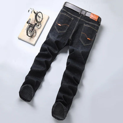 2024 New Spring Fashion Men's Jeans Business Casual Stretch Straight Denim Trousers Classic All Match Male Brand Clothing
