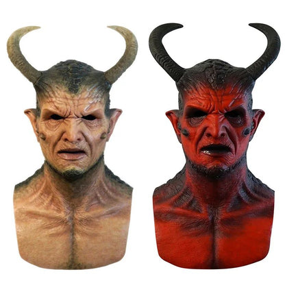 Halloween Devil Masks Horror Cosplay Hellfire Beast Horns Demon Helmet Masquerade Performance Costume Props Scary Horns Masks