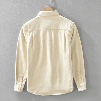 Autumn Winter men's long sleeve clothing cotton cargo shirts Solid workwear men tops Thickened shirt jacket for men 7569#