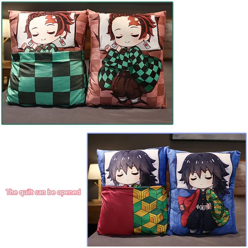 Demon Slayer Plush Stuffed Pillows Kimetsu No Yaiba Dakimakura Cute Anime Throw Pillow Kawaii Doll Tanjirou Nezuko Body Cushion