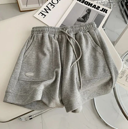2025 Women's Comfortable Loose Wide-legged Drawstring A Pants Slim Waist Slim Fit Casual Home Versatile Sports Shorts New