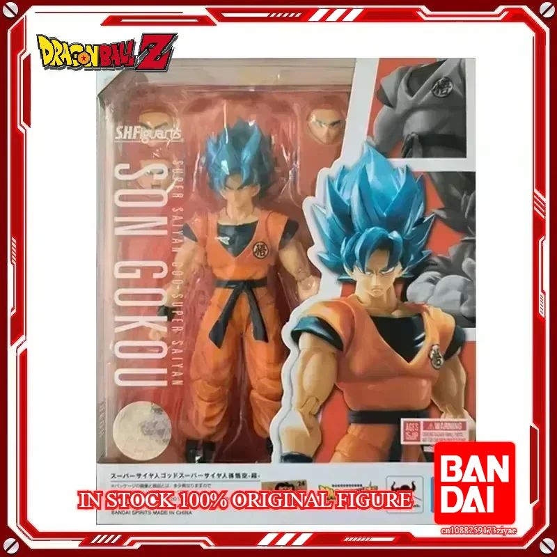 Original Bandai Dragon Ball Z S.H.Figuarts Super Saiyan God Blue Son Gokou SHF Son Goku Blue  Action Figure Model Toys