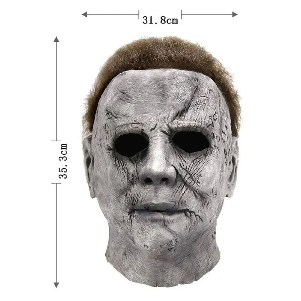 Halloween Michael Myers Mask Scary Killer Full Head Mask Creepy Fire Burn Scar Latex F
