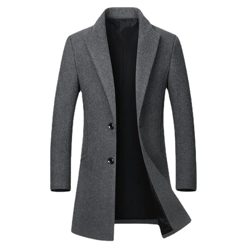 New Winter Men Cashmere Trench Coats Wool Blends Overcoats Business Casual Trench Long Jackets Male Slim Blends Coats Size 4XL