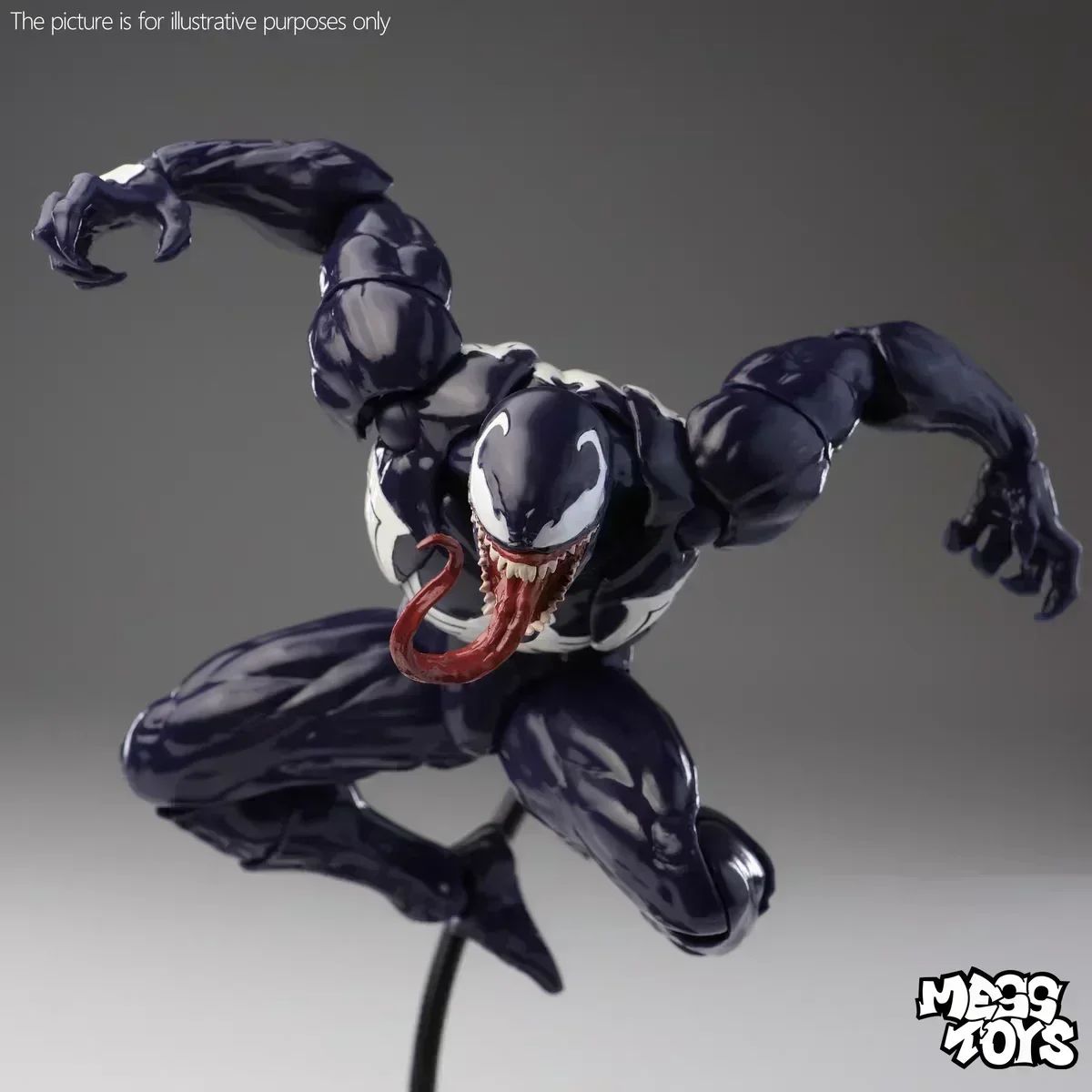 In stock NEW Mess Toys Venom Lethal Neighbor Spider Man Symbiotic Black Suit Messtoys Spiderman Anime Action Figure Model toys