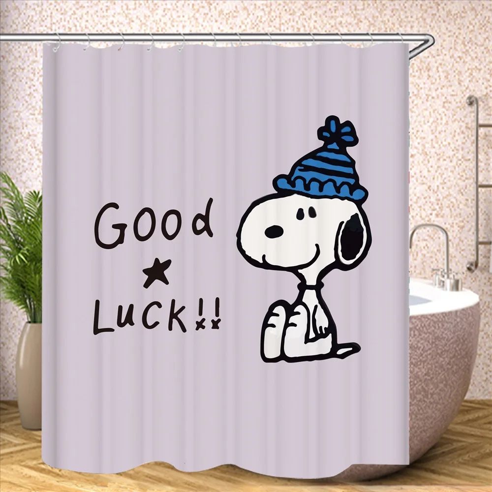 Snoopy Bathroom Decorations and Accessories Curtains for Shower Bath Curtain Sets Full Set Anime 120x180cm