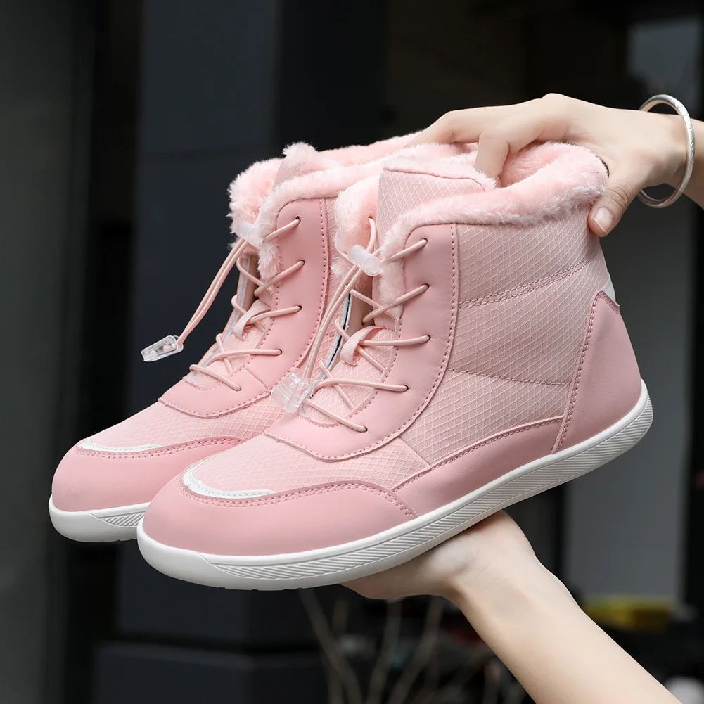 Women's Winter Snow Boots Fur Lined Barefoot Boots Wide Toe Box Ankle Booties Walking Boots Outdoor