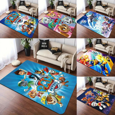 MINISO P-Paw-Patrol Adventure Themed Kids Rug Living Room Playful Floor Mat for Nursery Bedroom Colorful Cartoon Character Decor