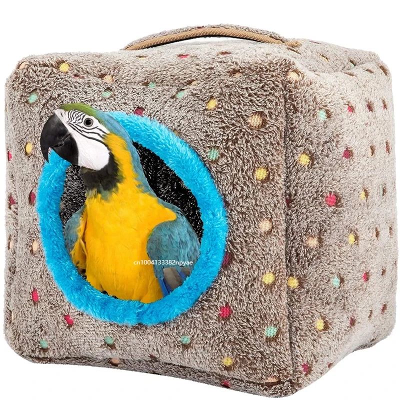 Casa Quentinha de Pelúcia para Pássaros, Caverna Suspensa, Ninho, Cama, Brinquedo para Pássaros Grandes, Araras, Papagaios-Cinzentos, Cacatúas, Papagaios, Inverno