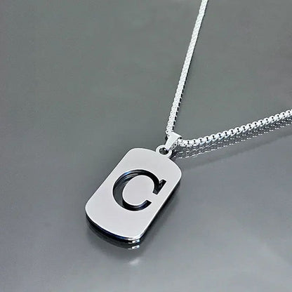 Colares de pingente de aço inoxidável com letra inicial A-Z da moda punk para homens e mulheres, atacado, joias, colar, joias góticas