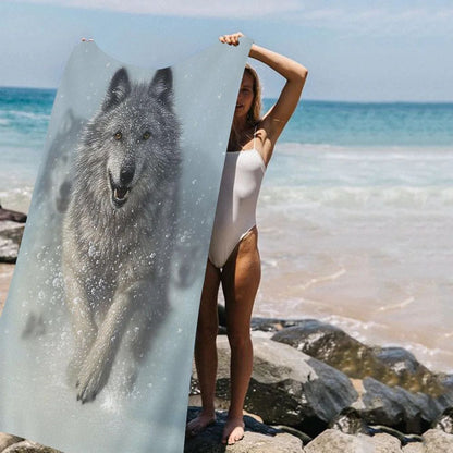 Animal wolf wallart Microfiber Blanket Quick Drying Beach Towels Oversized Printing Super Absorbent Pool Towel Blanket