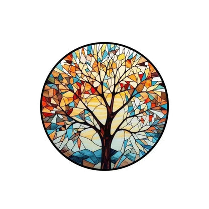 Starry Night Sky Round Acrylic Painted Home Living Room Window Wall Hanging Craft Party Car Pendant Retro Decoration Accessory