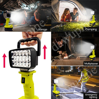 Para Makita Para Milwaukee Para Dewalt Para M18 Para Bosch Bateria de Lítio Estojo Banco de Potência USB Lanternas Holofote Luzes de Trabalho Lâmpada
