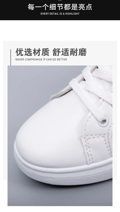 Women Leather Pu Casual Shoes New 2024 Woman Shoes Fashion Embroidered White Sneakers Breathable Flower Lace-Up Women Sneakers