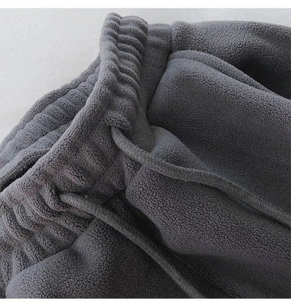 Thick Warm Fleece Lined Wide Leg Casual Sweatpants Women's Autumn Winter plus Size Cuffed Slimming Loose Fit Sport Pants