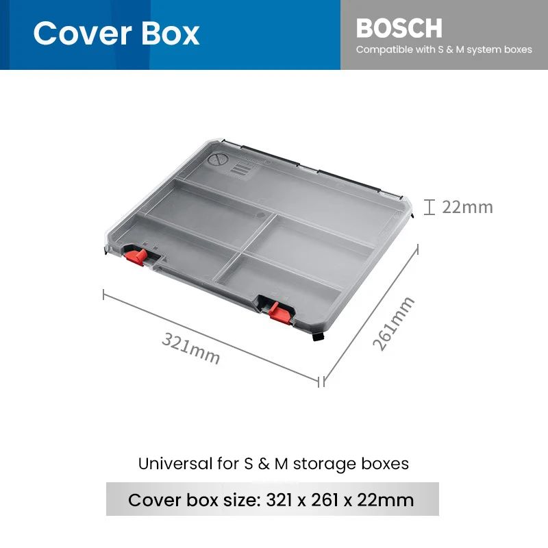 Caixa de Ferramentas Empilhável Bosch System Box Estojo de Ferramentas Multifuncional Empilhável Conjunto S e M Estojo de Transporte Sistema Caixa de Armazenamento