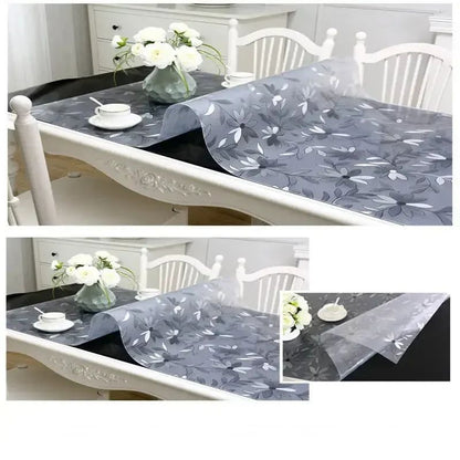 Transparent PVC Round Table Carpet Waterproof Tablecloth Kitchen Pattern Table Cover Glass Soft Cloth Dining Table Mat