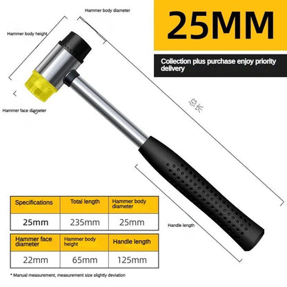 Martelo de Borracha com Duas Faces Macias 25mm Multifuncional para Contas de Vidro de Janela com Cabeça de Nylon