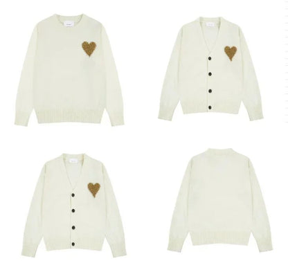 2025 A Letter Autumn/Winter Heart Embroidered Pullover Men's Sweatshirt Loose Casual Pullover Women's And Men's Fashion Clothing