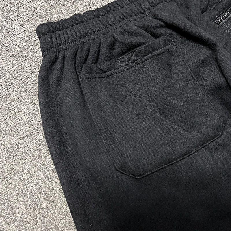 American High Street Black Sweatpants ADWYSD Pants Sunroll Fleece Zipper Pocket Men Women Cleanfit Trousers