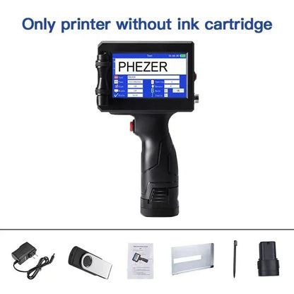 Phezer P15 12.7mm Label Printer QR Bar Batch Code Date Number Logo Expiry Date Handheld Inkjet Printer 28 Languages Portable