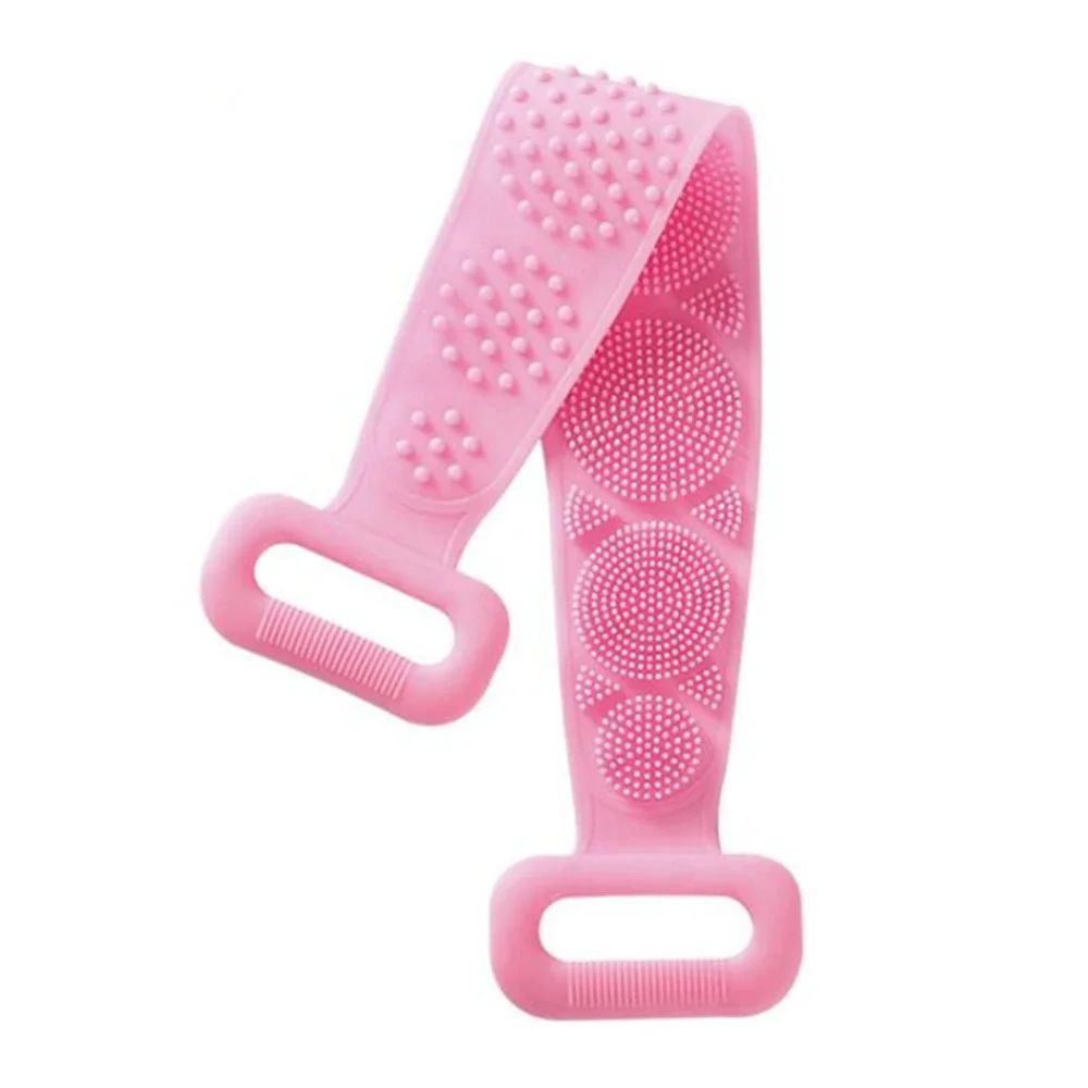 1 Esponja Corporal de Silicone, Escova Esfoliante Corporal, Toalha de Banho Esfoliante, Esfregão para as Costas, Esfoliação da Pele, Cinto de Massagem e Limpeza para Banho, Extensível
