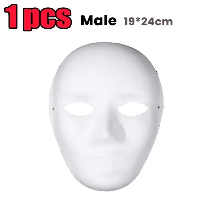 1/8pcs DIY White Masks Halloween Paper Mache Full Face Paintable Cosplay Craft Party Supplies Unisex Face Cover Costume Prop