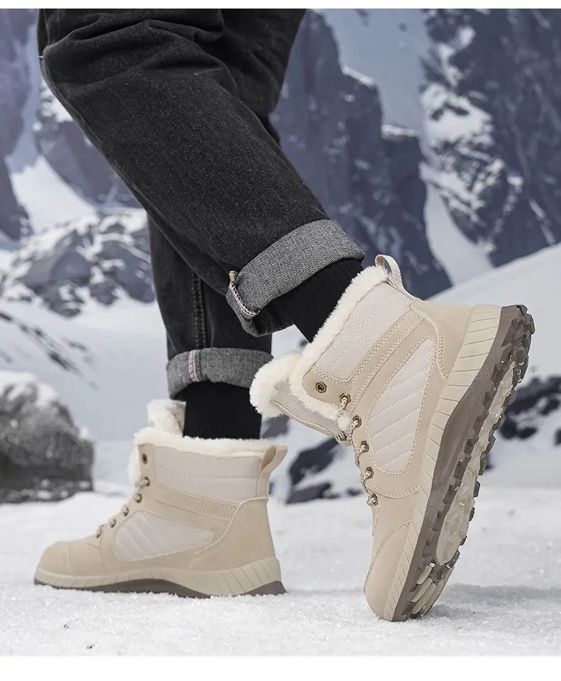 Men Women Waterproof Winter Boots Snow Barefoot Casual Shoes Outdoor Warm Work Shoes Ankle Shoes for Trekking Climbing Hiking