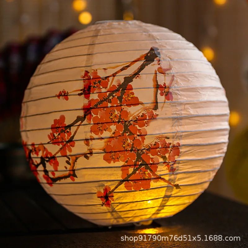 12Inch Printed Flower Round Chinese Paper Lanterns Birthday Wedding Decor Craft DIY Festival Lantern Party Supplies